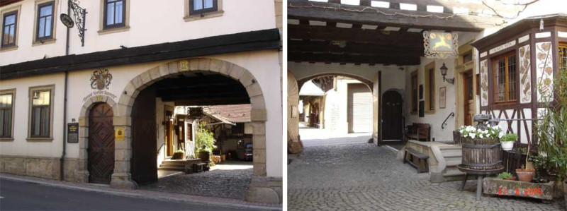 Weingut Koehler Ruprecht - med inngang fra Deutsche Weinstrasse, og med utsyn fra den gamle gårdsplassen.